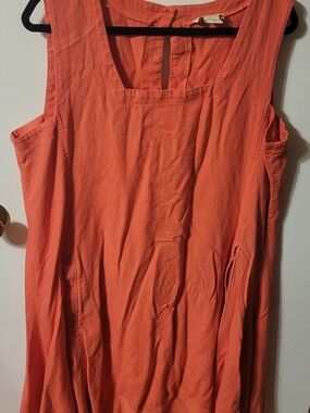 Sleeveless Coral Tank Top Dress - Lightweight Summer Layer